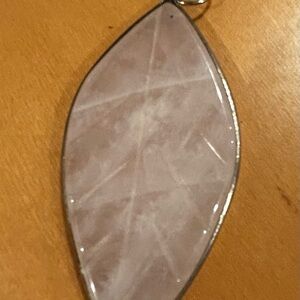 Marquise Rose Quartz Pendant Necklace - Soft Pink Stone